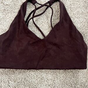 CSB Crop Shop Boutique Cocoa Medium Brown Strappy Sports Bra
